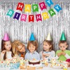 2Pcs 3.3ft x 8.2ft Tinsel Foil Curtains, Silver Metallic Foil