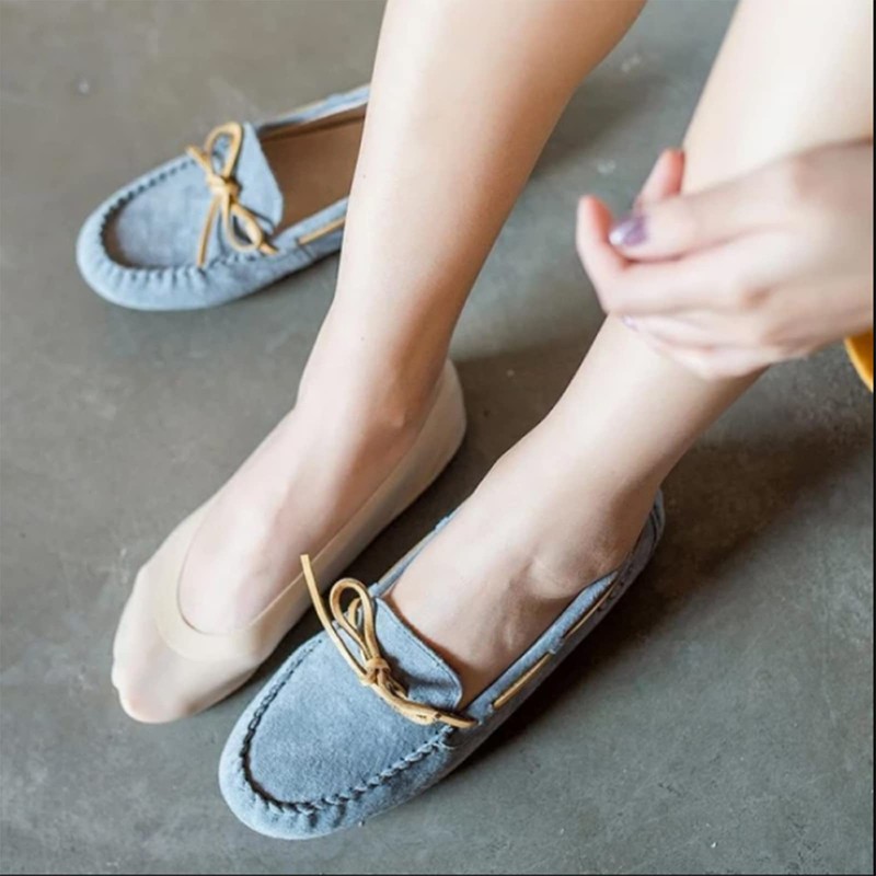 3D Foot Massage Padded Lady Invisible Socks, No-Show Arch Support