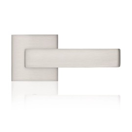 Probrico [Pack of 1 Door Lever Dummy Lever Door Handle for Closets French Doors,Square Dummy Door Lever,Non-Turning Single Side Pull with Satin Nickel Finish,Easy Installation Pull Only Lever Set