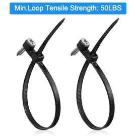Molain 100 Pack 7.8 Inch Zip Ties with Screw Hole - Heavy Duty Nylon Cable Zip Ties Mounts, Cable Tie Buckle 50LBS Tensile Strength, UV Resistant Wire Management