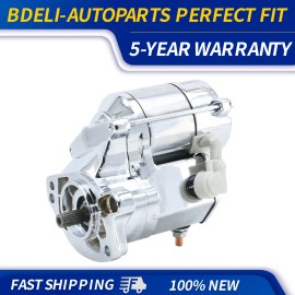 BDELI New Chrome Starter For Harley Davidson 3155394 31553-94A31559