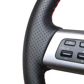 MEWANT Steering Wheel Wrap for Mazda MX-5 Miata 2006-2015 RX-8 2009-2011 CX-7 2007-2009 DIY Hand Sewing Black Artificial Leather