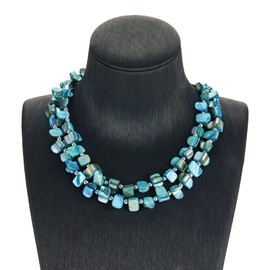 BULINLIN Boho Shell Beaded Necklaces Colorful Layered Beach Seashell Necklace Costume Jewellery Gifts for Women(Turquoise)