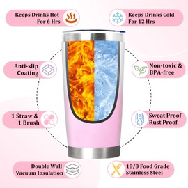 50th 1975 Birthday Gifts for Women, 50 Year Old Birthday Cups Gifts for Her, 50th Birthday Decorations for Woman, Cool 50 Gift for Women Turning 50, 50 and Fabulous 20 OZ Stainless Steel Tumbler