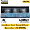 Drilax 1mm 2mm 3mm Diamond Drill Bits for Glass, Stone,