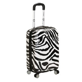 Rockland Safari Hardside Spinner Wheel Luggage, Zebra, Carry-On 20-Inch