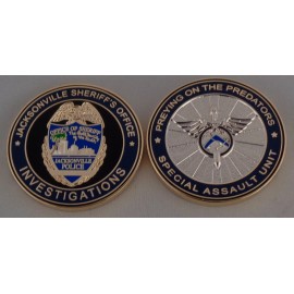 Jacksonville FL Sheriff SPECIAL ASSAULT UNIT Preying on Predators CHALLENGE COIN