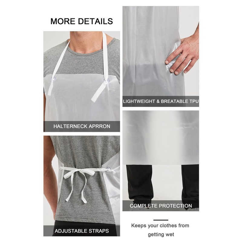 Nanxson Unisex Bib Apron TPU Waterproof Odourless Lightweight Work Apron