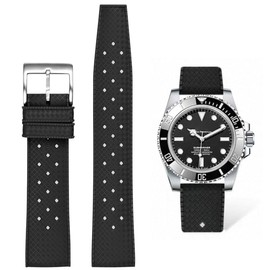 Quick Release FKM Rubber Watch Bands Tropical Style 18mm 20mm 22mm Fluororubber Waterproof Soft Breathable Durable FKM Rubber Watch Strap Universal Replacement Band Strap for Men Women