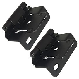 Corgre Partial Wrap Cabinet Hinge Inset Cabinet Hinges Overlay 1/2 inch Cabinet Hinges 12 Pack Matte Black