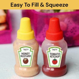 EZONEDEAL 25ml/0.84oz Squeeze Bottles, 8-Pack, Plastic, Cylindrical, Squeeze Dispensing, For Sauces, Condiments, Dressings, Kitchen, Dining