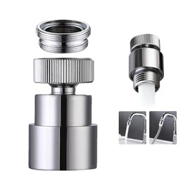 Faucet Aerator For Sink Faucet Adapter- 360° Swivel Faucet To Hose Adapter with 55/64 inch Female Thread, Included 1/2 inch Male Faucet Adapter, Chrome