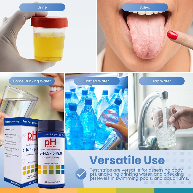 pH Test Strips for Testing Alkaline and Acid Levels, Track