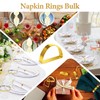 Worthyeah 16Pcs Metal Gold Napkin Rings Set, Stainless Steel Bright