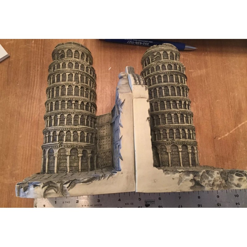 Statues & Models Leaning Tower of Pisa Bookends NIB. Free