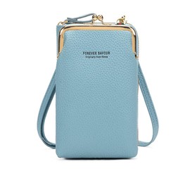 [Your Smile is My Gift] Women's Smartphone Pouch, Shoulder Bag, Operated While Inside, Smartphone Pochette, Wallet Pochette, Purse Pouch, blue