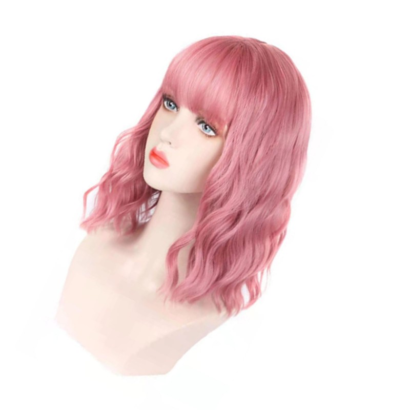 Fake Curly Wig Synthetic Soft Breathable Short Curly Wavy Hair