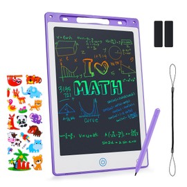 Coozlon LCD Writing Tablet for Kids, 10 Inch Erasable LCD Drawing Tablet for Kids with Lock Function Drawing Board for Doodle Drawing and Memo Lists,Free Animal Cartoon Stickers, Orchid