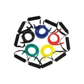 Sports Health™ - Resistance Tubing and Bands with Standard Handles, Workout Bands, Exercise Bands for Men and Women, Resistance Band Set (Light - Green)