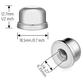 Hyamass 8Pcs Lamp Finial Knob Lamp Accessories 1/2 Inch Tall Lamp Finials Plated Steel Finials Tapped 1/4-27 for Lamp Harp Tops(Silver）