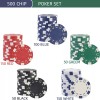 LUOBAO Set Poker 500 Fichas Holdem Blackjack Estuche Tela Rígida