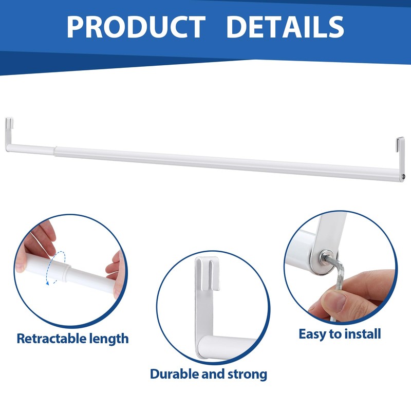 Threehoney Expandable Closet Rod for Wire Shelf Hanging Clothes Adjustable