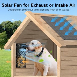 WECOOL WECOOL Solar Powered Exhaust Fan for Chicken Coop, Solar Powered Dual Fans for Intake & Exhaust Air, High-speed Low Noise Solar Exhaust Fan for Chicken Coop, Shed, Greenhouse, Dog House