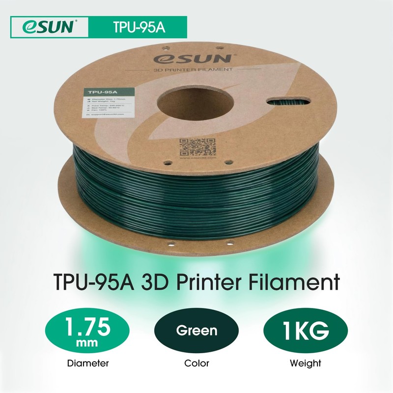 eSUN TPU 95A Filament 1.75mm, Flexible 3D Printer Filament TPU,