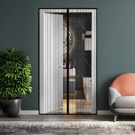 Living Peace Goodbye Mosquito Magnetic Door Screen (120x210cm) (Black)