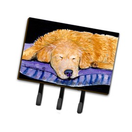Caroline's Treasures SS8909TH68 Golden Retriever Leash or Key Holder, Wall Hooks, Key Hooks Holder, Coat Rack Wall Mount, Coat Hooks, Hooks for Hanging Keys, Towels, Aprons, Leashes,
