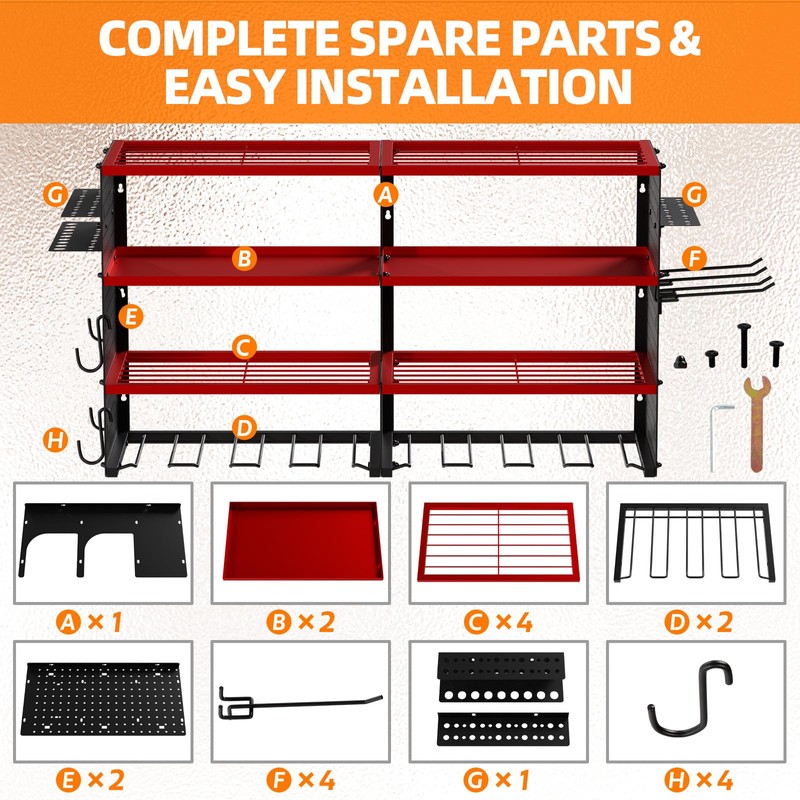 Dollate 4 Layer Power Tool Organizer Wall mount, 180Lbs Load
