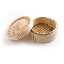 FELTECHELECTR 2pcs 8 Lotus Leaf Rice Steamers Bao Dim Sum Dumpling Steamer Basket Vegetable Steamer Pot Bamboo Steamer Food Cooking Tools with Cover Chinese Style Wooden The