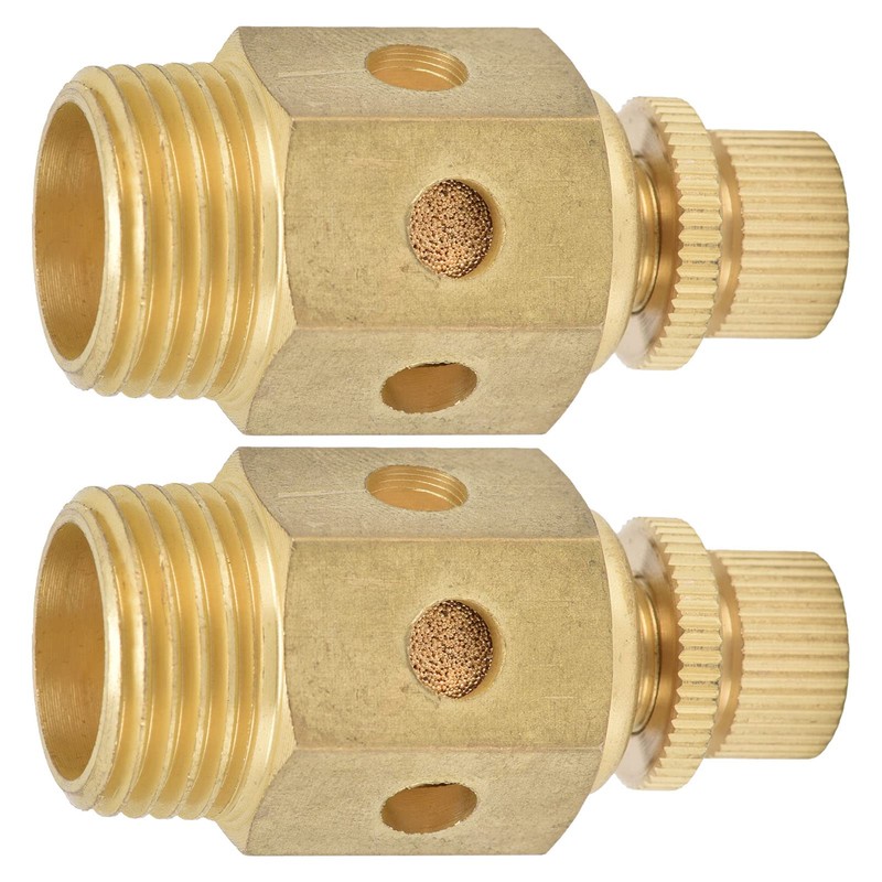 Pneumatic Silencer Brass Air Outlet Adjustable Throttle Silencer 1/2 Inch