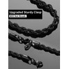 Men 3.8mm Chain Black Twisted Rope Chain Necklace, 20"