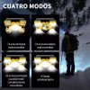 CL Linterna Minera Lampara Para Cabeza Con 5 Leds Recargable