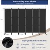 Kokorona 6 Panel Room Divider, 6FT Tall Rolling Privacy Screen