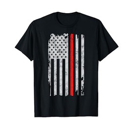 Thin red line American flag Patriot Firefighter gift Fireman T-Shirt