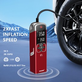 XVAWO Tire Inflator Portable Air Compressor: Cordless Deflatable Air Pump for Car Tires - 150PSI Tire Pump with Pressure Gauge for Car Bike Motorcycle