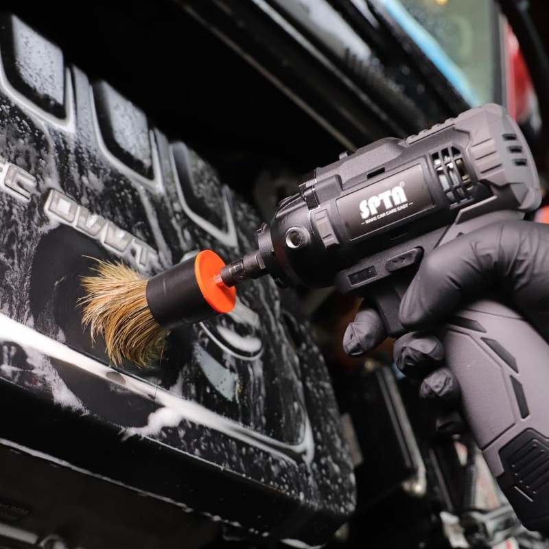 SPTA 5Pcs Car Detail Drill Brush Attachment Head Set for