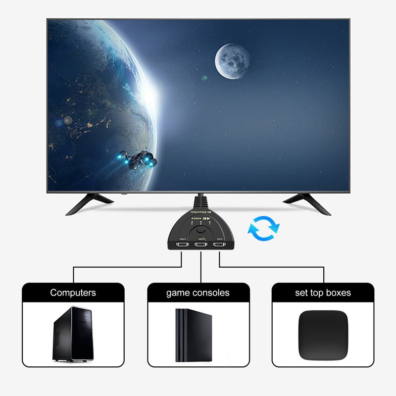 HD Multimedia Interface Switch 4K 60Hz 3 in 1 Out