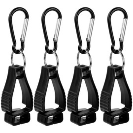 Focenat 4 Pcs Gloves Clips Holder, Black Work Glove Holder with Metal Belt Clip Non Slip Glove Grabber Clip Holder Work Safety Clip Glove Keeper for Guard Helmets Clamp Key Towel Construction