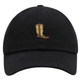 JPAK Cowboy Boot Premium Dad Hat Embroidered Cotton Baseball Cap Boots Black