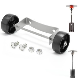 Upgraded Version Patio Heater Wheel Kit(Sturdy and Solid), Universal Movable Wheel Suitable for Most Outdoor Round Stand Up Propane Heater, Outdoor Heater Replacement Parts Silver Color