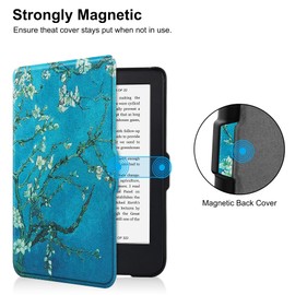 HGWALP Slim Shell Case for 6 Inch Tolino Shine 5 (2024)/Shine Color/Shine 4(2022) & Kobo Clara Colour/Clara BW(2024)/Clara 2E (2022) eReaders, Premium Cover with Auto Sleep/Wake-Apricot Flower