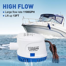 ECO-WORTHY Automatic 12V Bilge Pumps for Boats 1100GPH Auto with Float Switch for RV Caravan