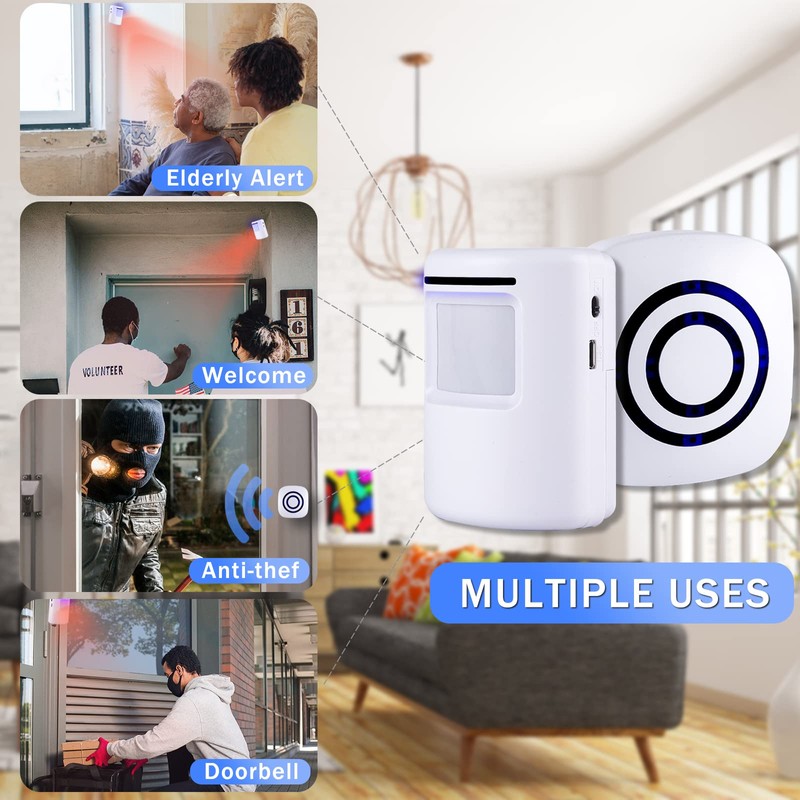 Shaogax Motion Sensor Alarm System, Wireless Home Security Driveway Alarm