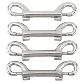 Yaegoo 4 Pack 316 Stainless Steel Double Ended Bolt Snap Hook, 3-1/2 Inch Marine Grade Double End Snaps, Trigger Chain Clips Scuba Diving Clips