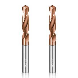 Solid Carbide 1/4" Drill Bits, Tungsten Carbide Drill Bit Set with TISIN Coated, Metal Drill Bit Set for Stainless Steel Hardened Steel Cast Iron Alloy Copper, 2 Pcs New
