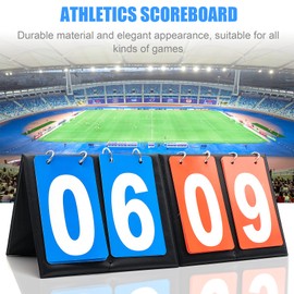 YHSKJCD 2 Pack Portable Scoreboards, 4-Digital Portable Tabletop Scoreboard Fold Score Flipper Sports for Indoor Outdoor Basketball Football Baseball Volleyball Sports