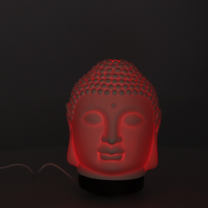 100‑200ml Ceramic Humidifier Buddha Shaped Aroma Diffuser with Night Light